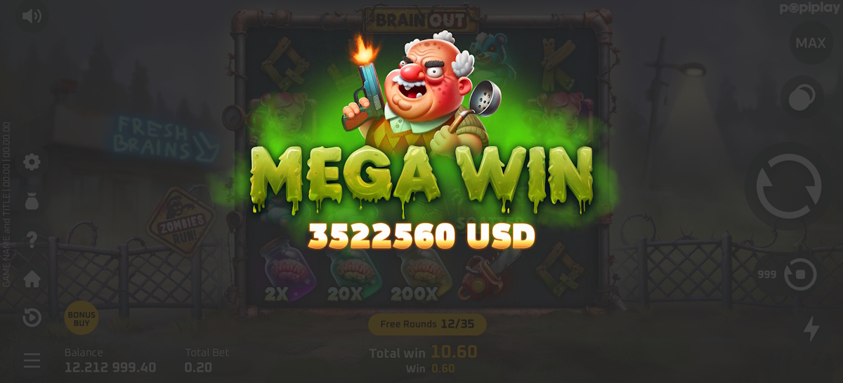 A mega win in Wild Zombies by Popiplay