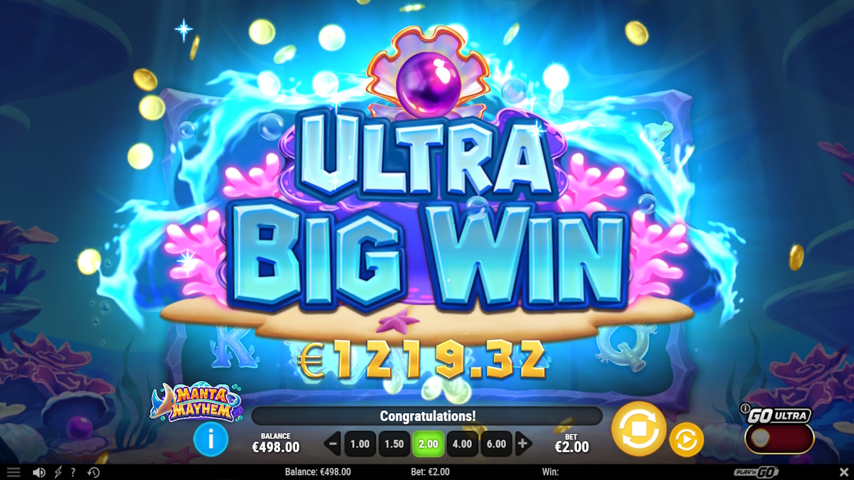 An ultra big win in Manta Mayhem by Play’n GO