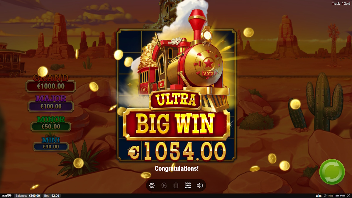 An ultra big win in Track n’ Gold by Play’n GO