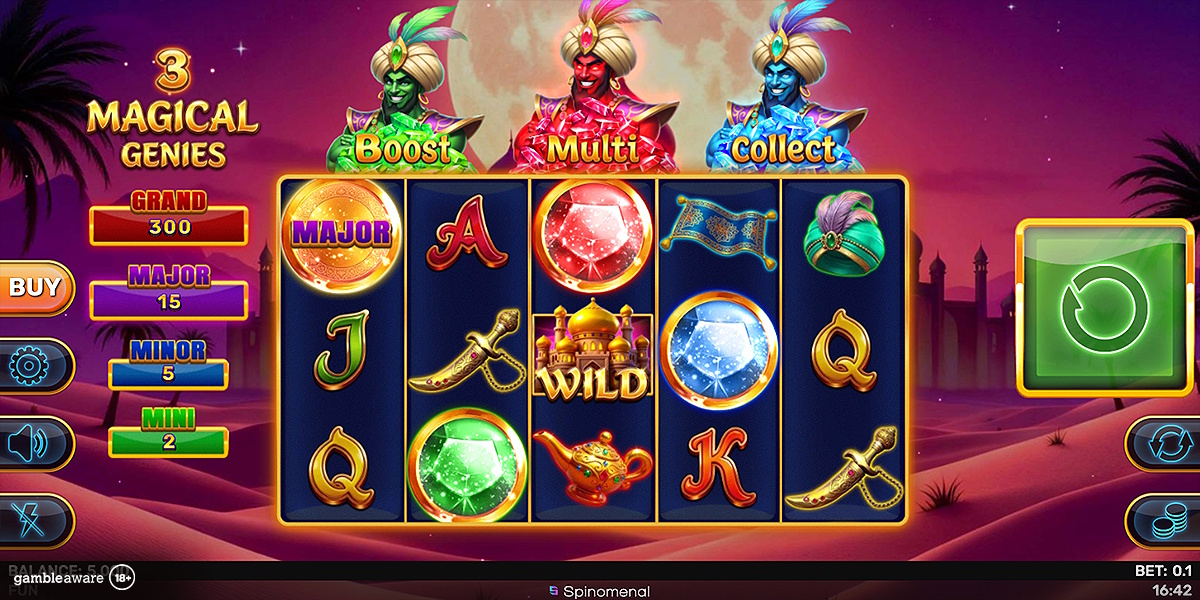 Base game in 3 Magical Genies by Spinomenal