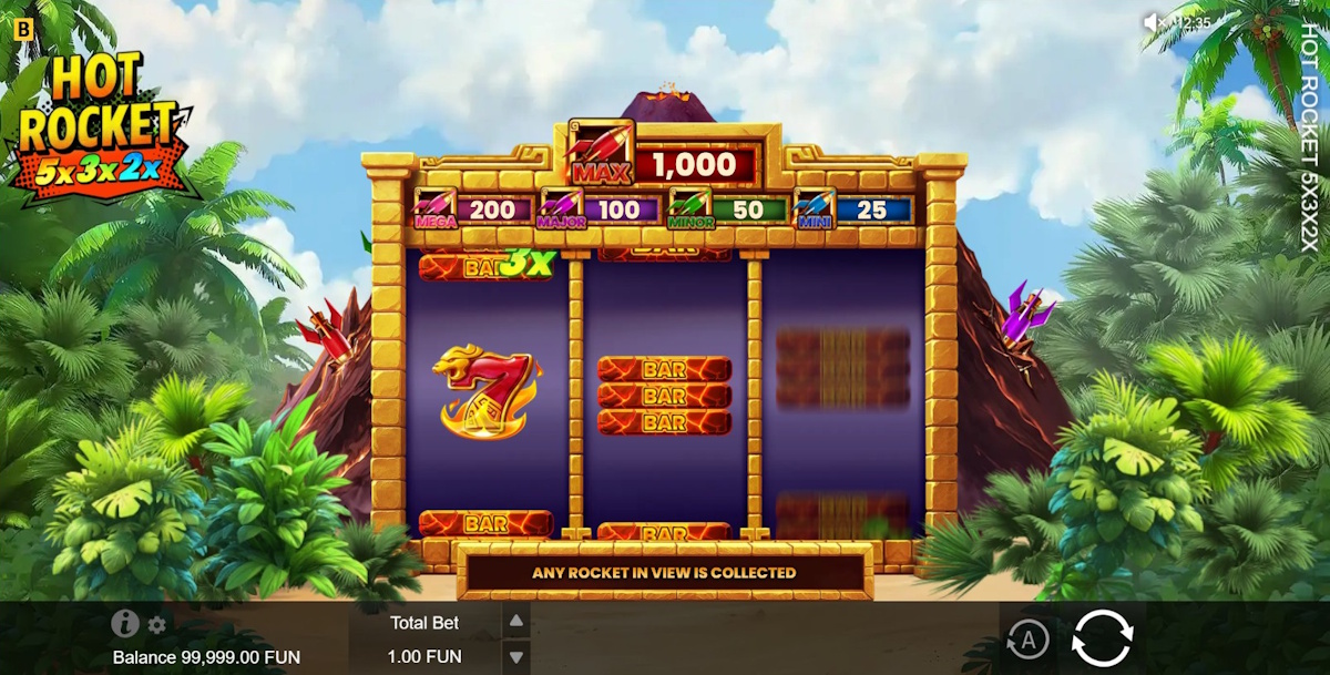Base game in Hot Rocket 5x 3x 2x by BGaming