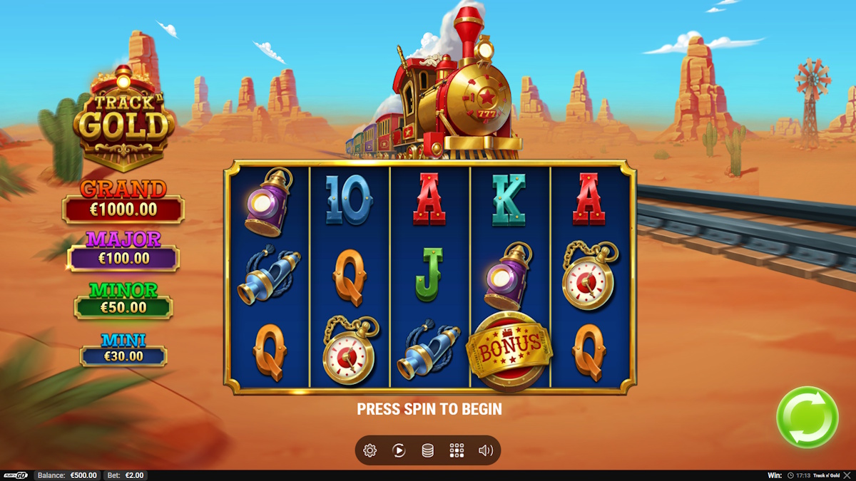 Base game in Track n’ Gold by Play’n GO