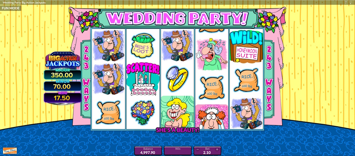 Base game in Wedding Party! Big Action Jackpots by King Show Games