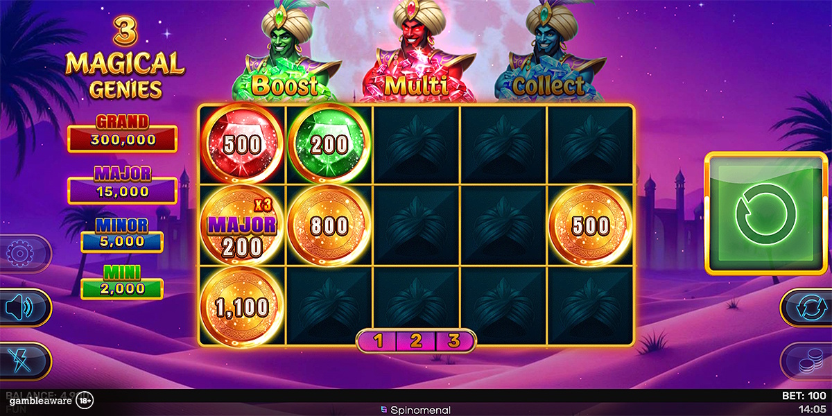 Bonus game in 3 Magical Genies by Spinomenal