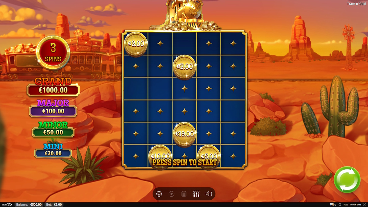 Hold'n win feature in Track n’ Gold by Play’n GO