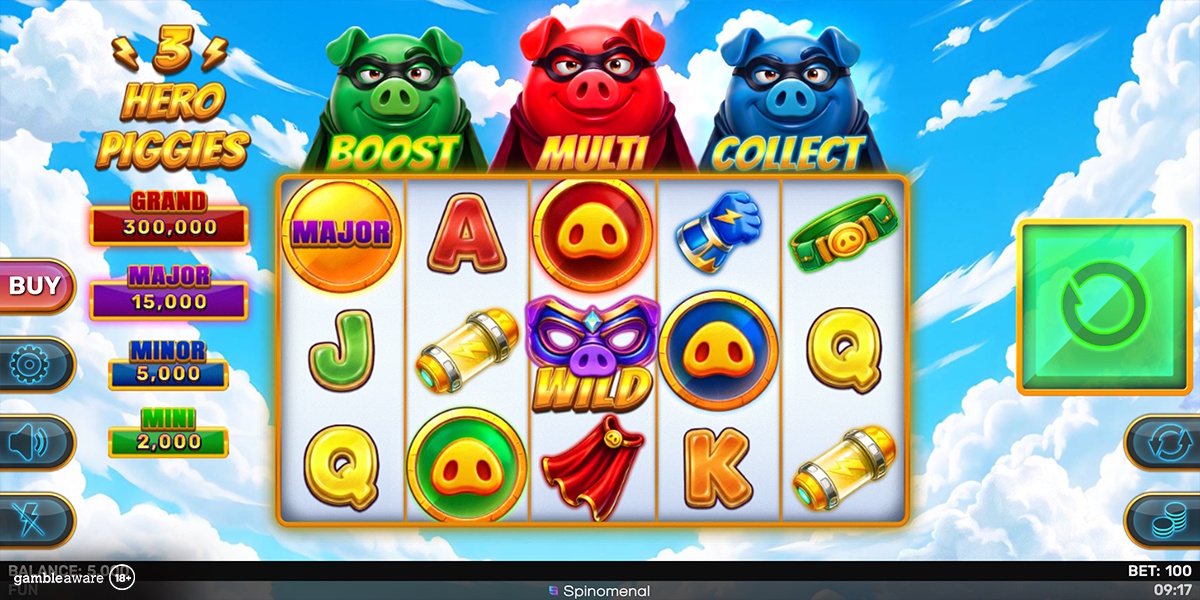 Base game in 3 Hero Piggies by Spinomenal