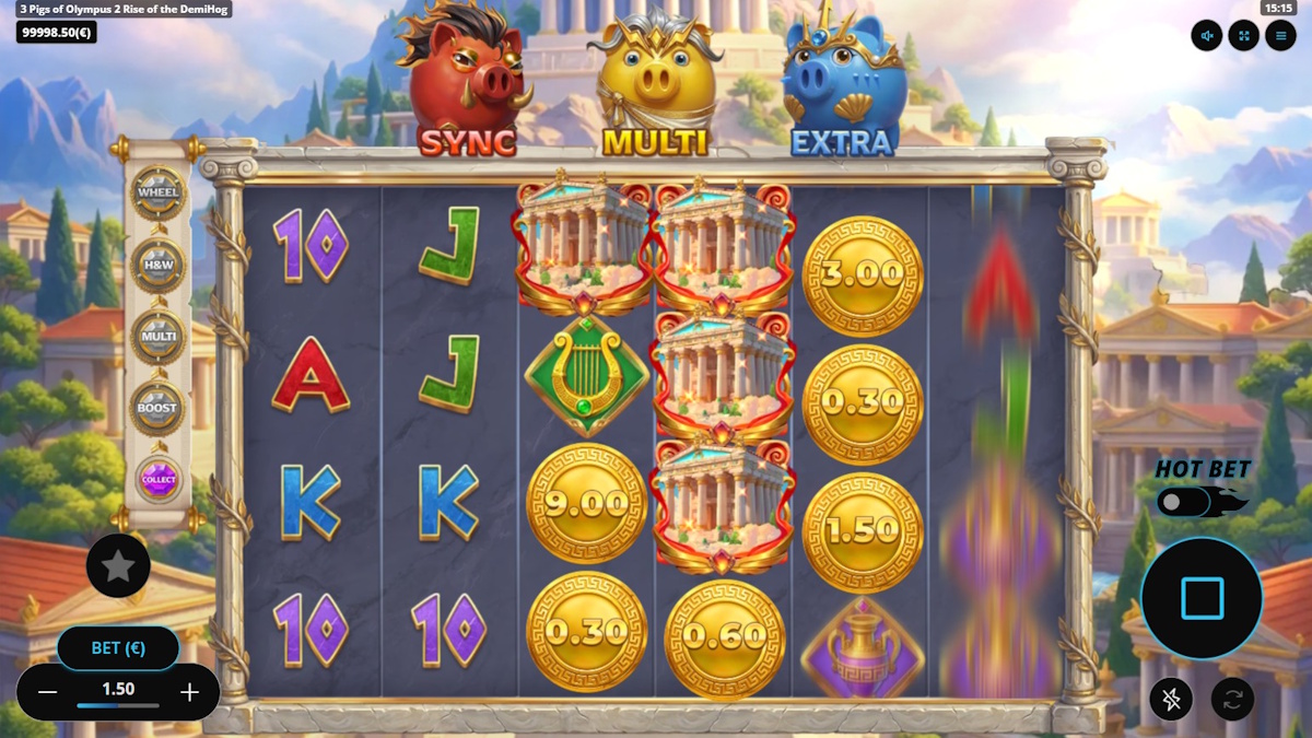 Base game in 3 Pigs of Olympus 2 Rise of the DemiHog by Gaming Corps