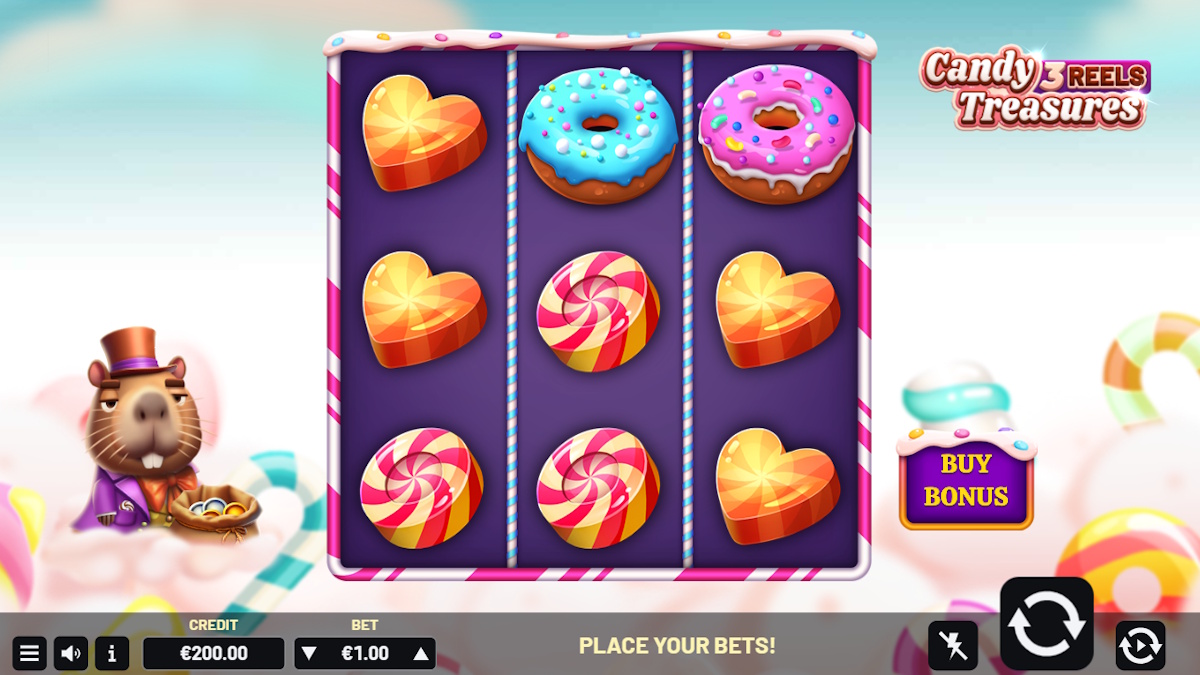 Base game in Candy Treasures 3 Reels by Indigo Magic
