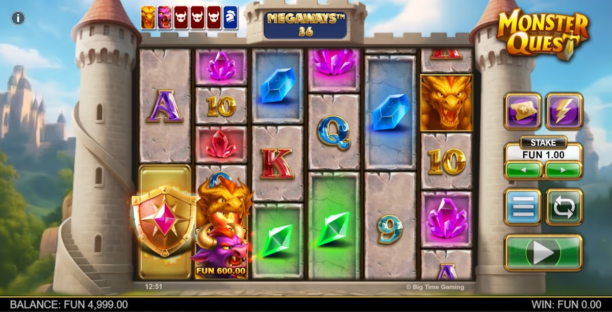 Base game in Monster Quest by Big Time Gaming