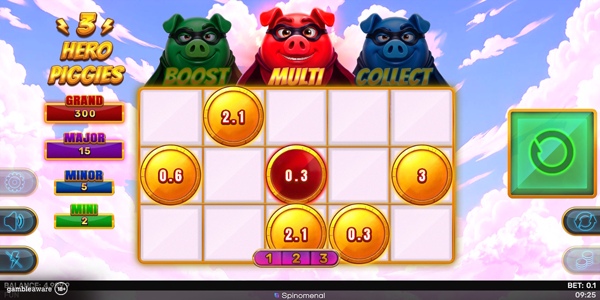 Bonus game in 3 Hero Piggies by Spinomenal