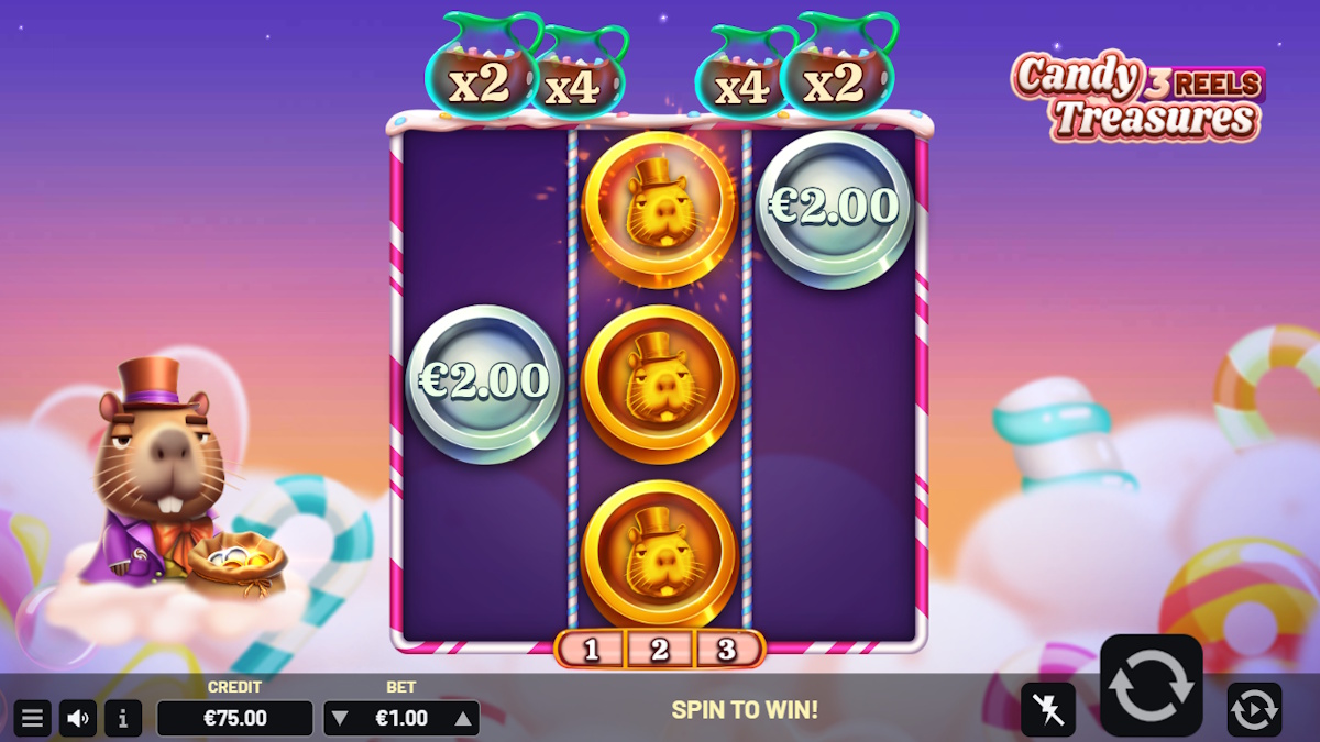 Bonus game in Candy Treasures 3 Reels by Indigo Magic