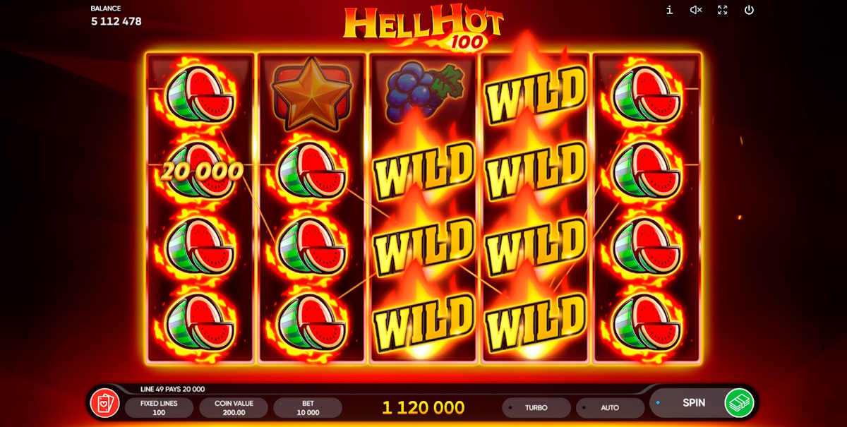 Flaming wilds in Hell Hot 100 by Endorphina