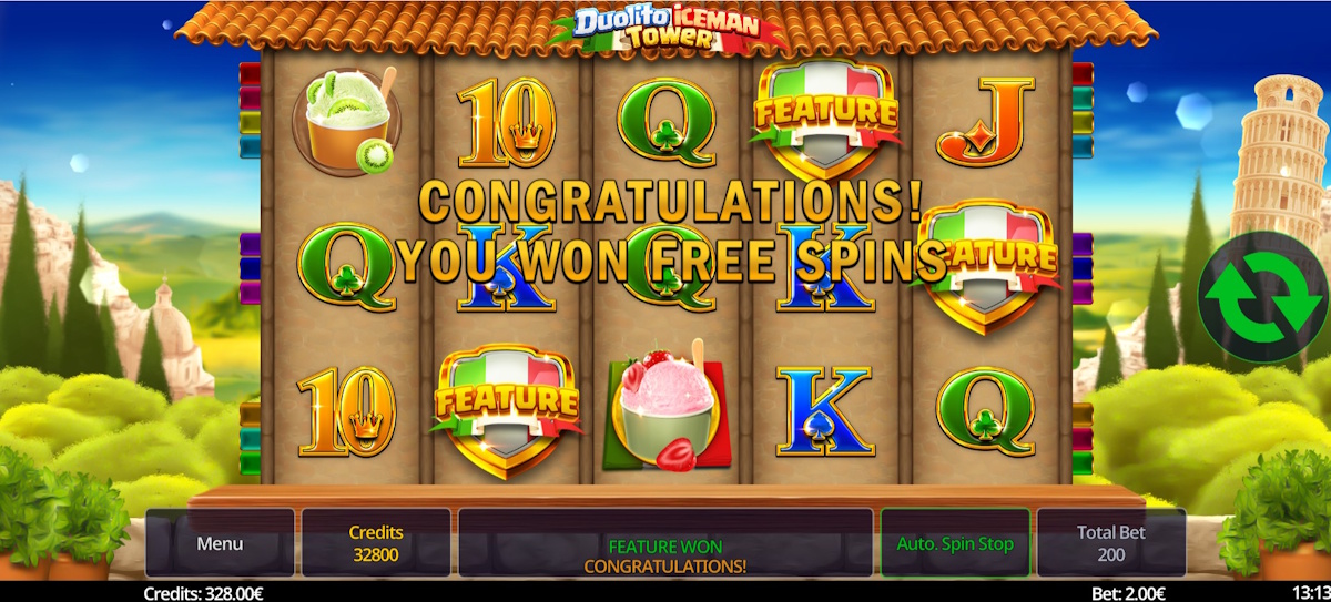 Free spins won in Duolito Iceman Tower by Swintt