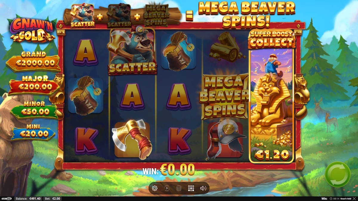 Mega beaver spins in Gnaw’n Gold by Play’n GO