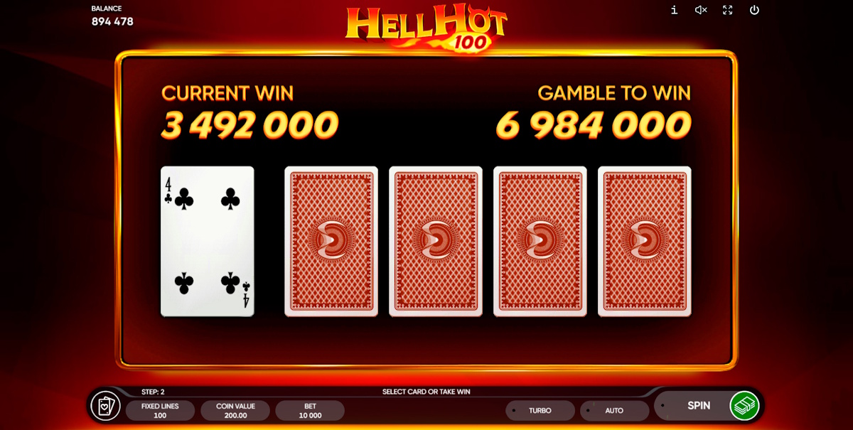 Risk game in Hell Hot 100 by Endorphina