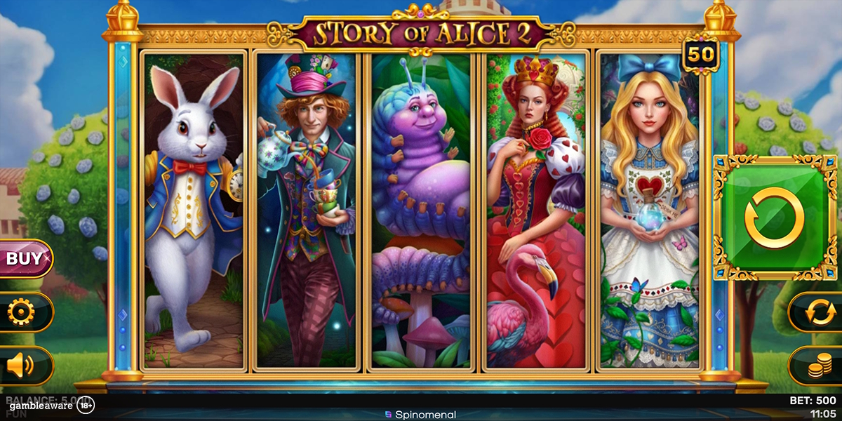 base game of story of alice slot 2 by spinomenal