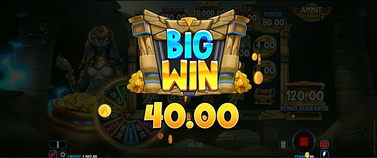 A big win in Ammit Treasure 2™ EverWheel™ by Wishbone Games