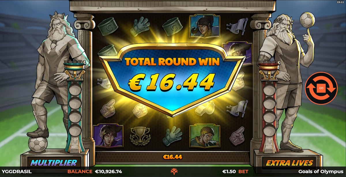 A win in Goals of Olympus Bootlock by Yggdrasil