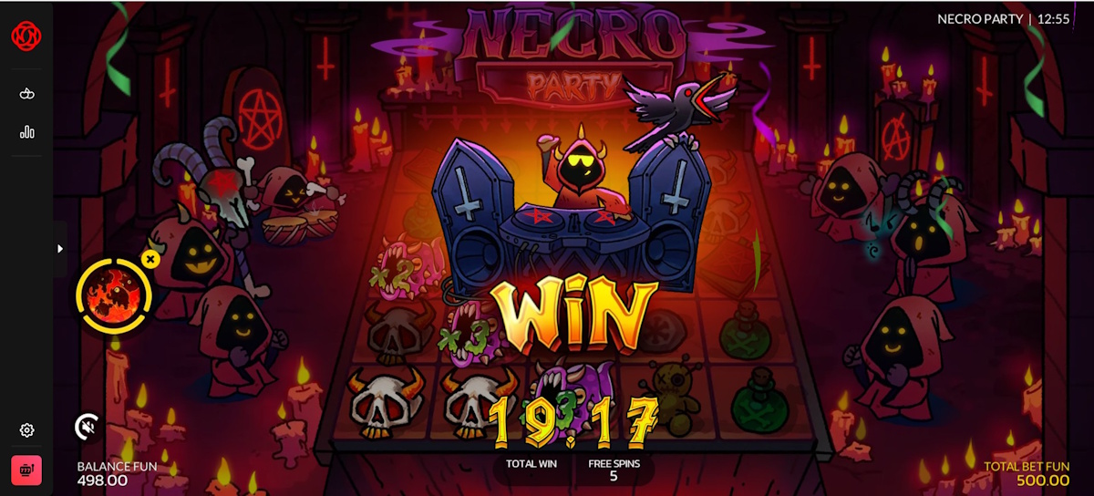 A win in Necro Party by 7Rings Gaming