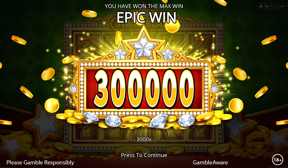 An epic win in Stars Blast by Belatra