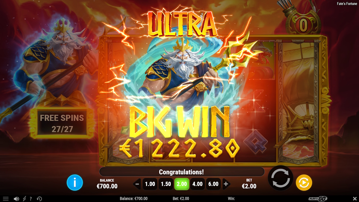 An ultra big win in Fate’s Fortune by Play'n GO