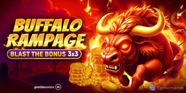 Banner of Buffalo Rampage Blast The Bonus 3x3 by Spinomenal