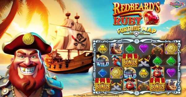 Banner of Redbeard’s Ruby Fortune Map by Reflex Gaming