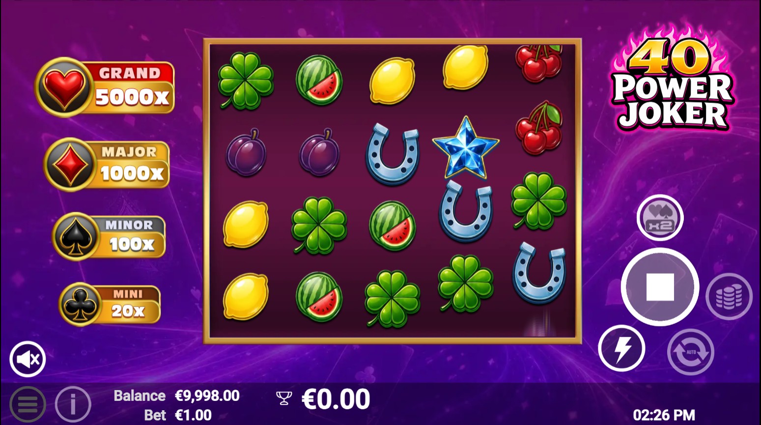 Base game in 40 Power Joker by AvatarUX
