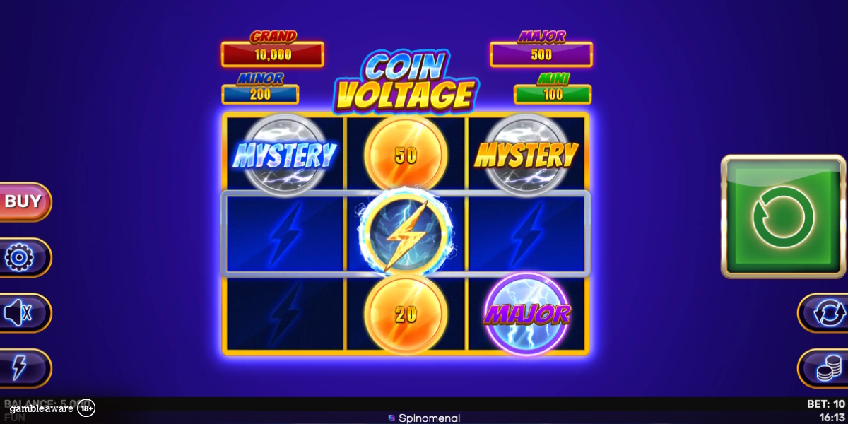Base game in Coin Voltage – Blast the Bonus 3×3 by Spinomenal