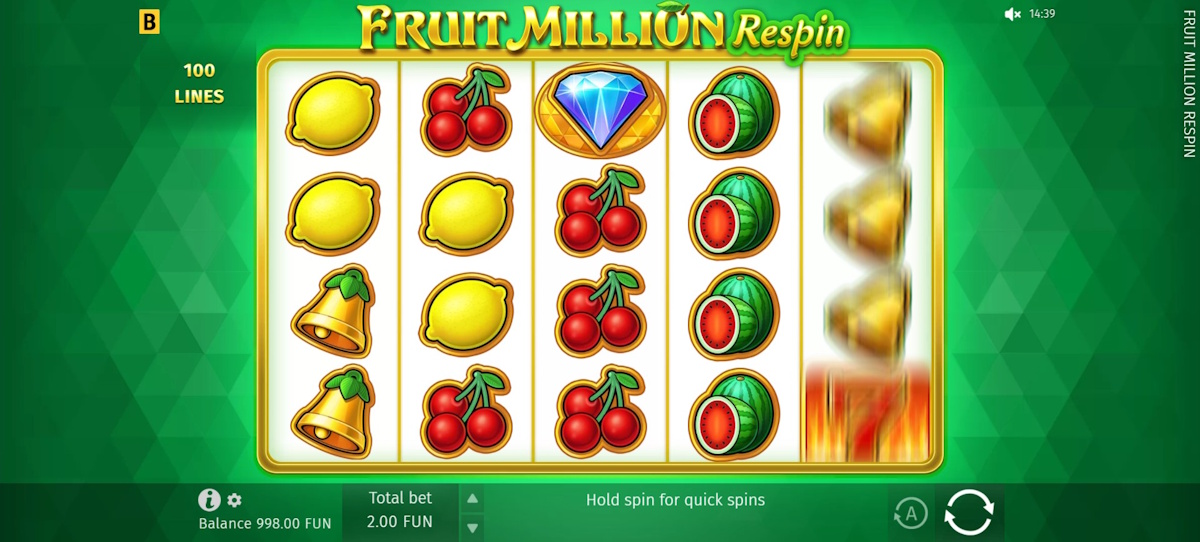 Base game in Fruit Million Respin by BGaming