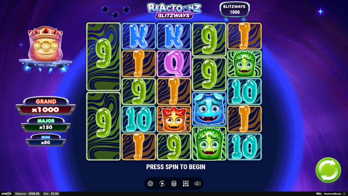Base game in Reactoonz Blitzways by Play'n GO