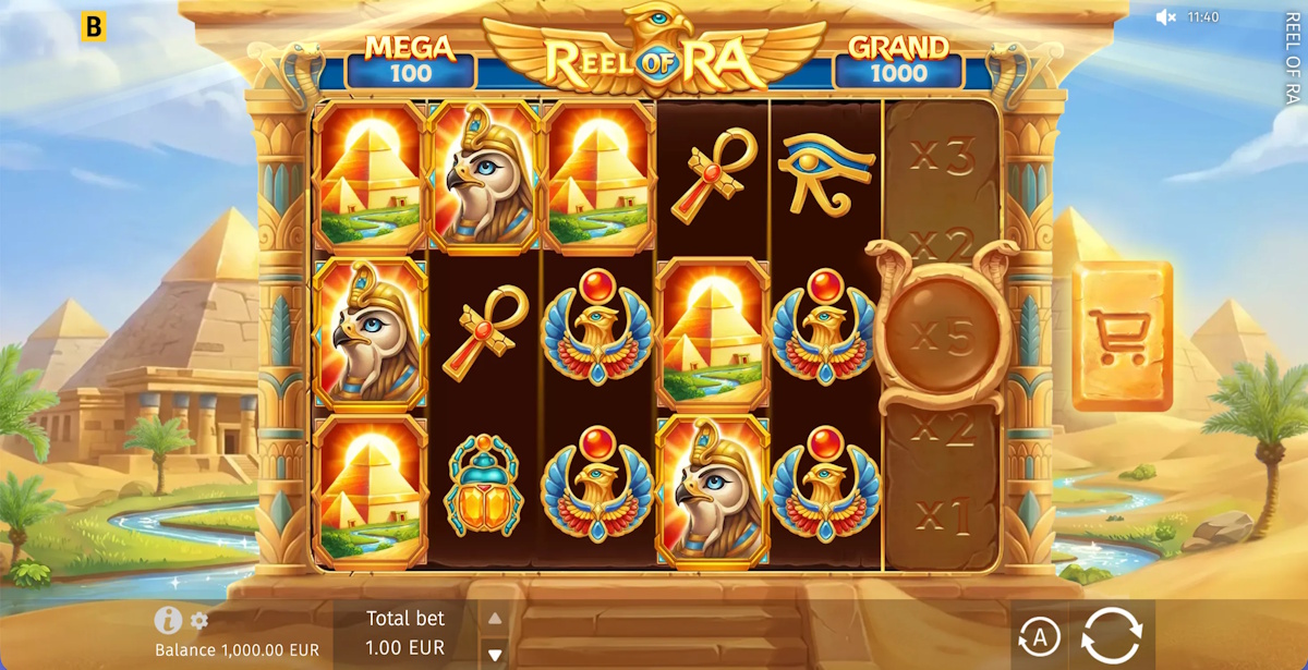 Base game in Reel of Ra by BGaming