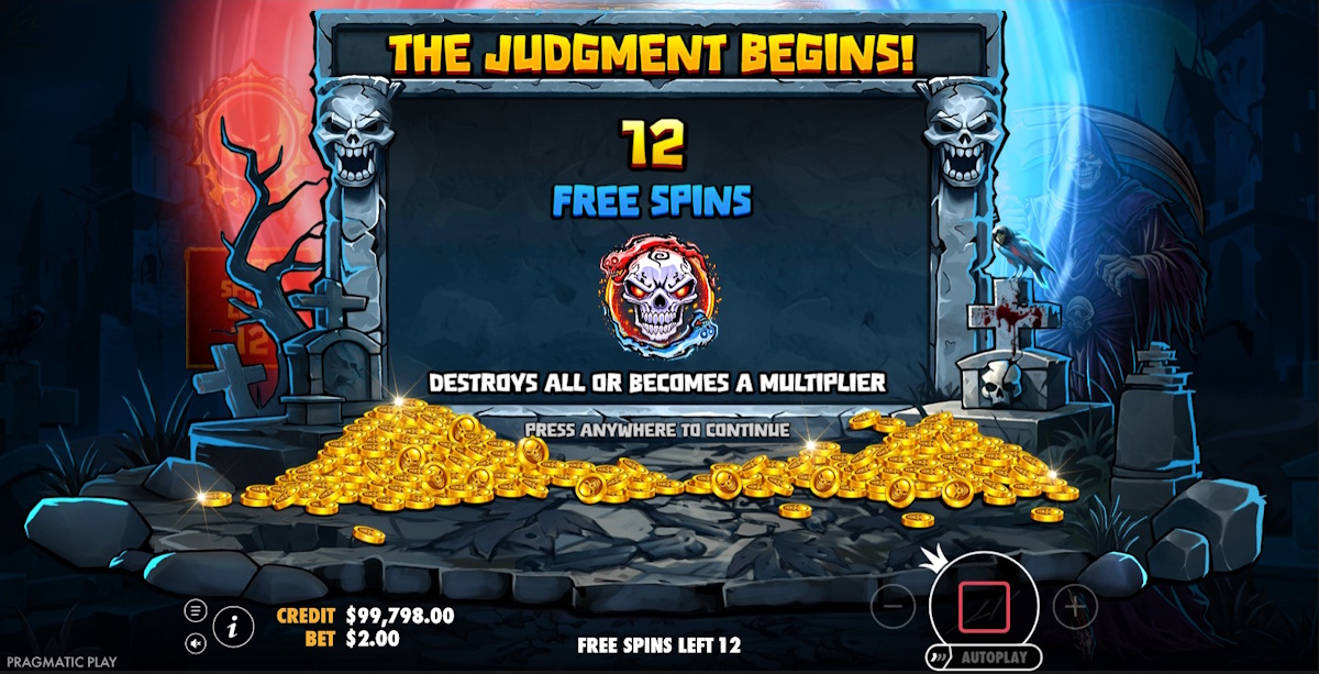 Free spins awarded in Death Dominion by Pragmatic Play