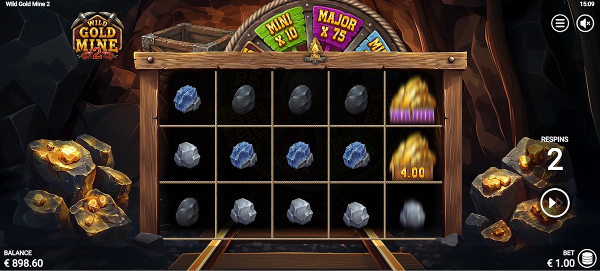 Hold and win bonus game in Wild Gold Mine 2 by ICONIC21