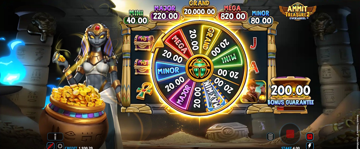 The wheel feature in Ammit Treasure 2™ EverWheel™ by Wishbone Games