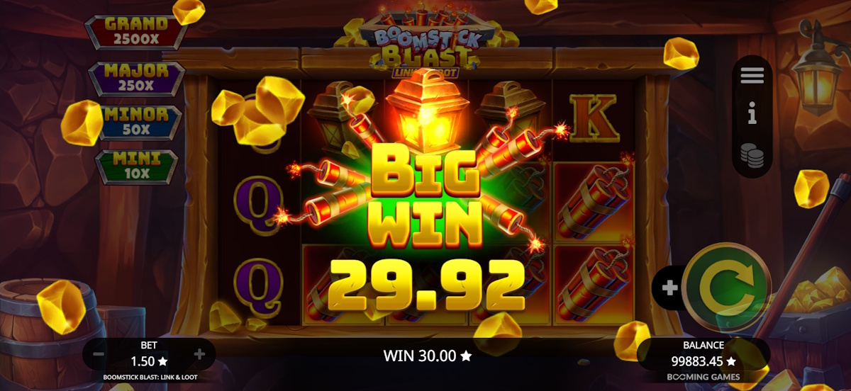A big win in Boomstick Blast Link & Loot by Booming Games
