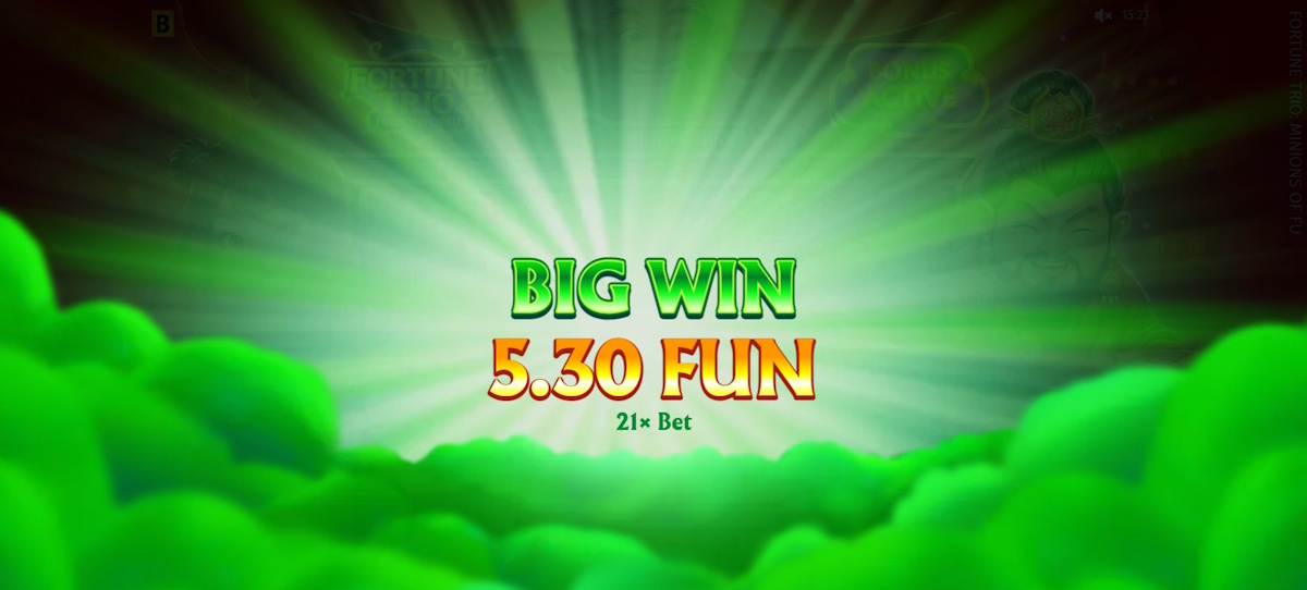 A big win in Fortune Trio Minions of Fu by BGaming
