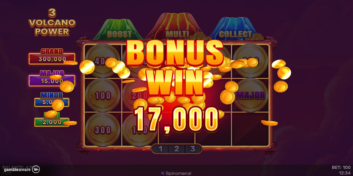 A win in 3 Volcano Power by Spinomenal