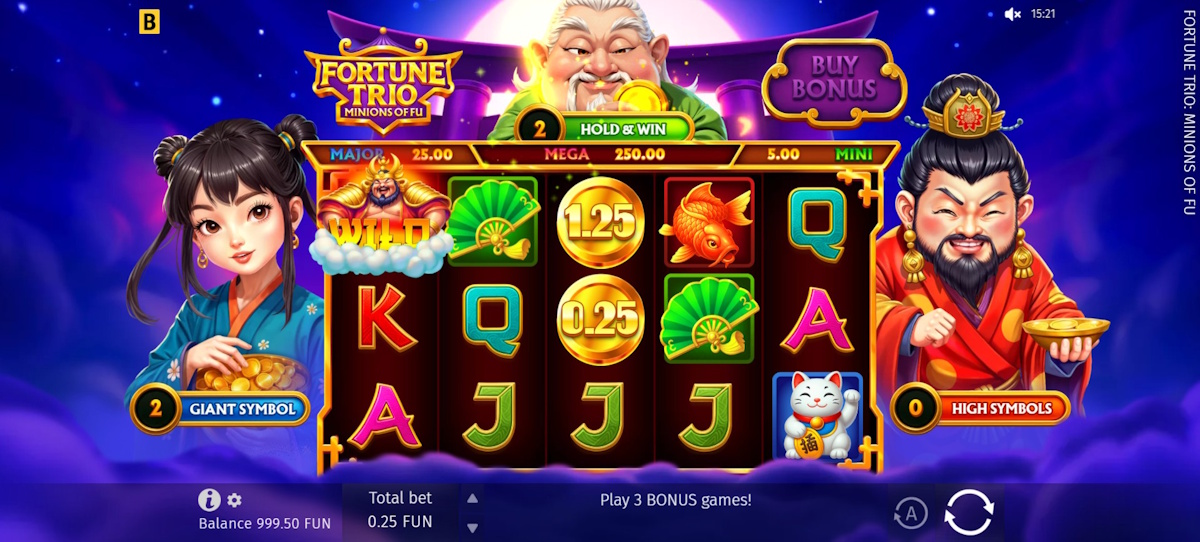 Base game in Fortune Trio Minions of Fu by BGaming