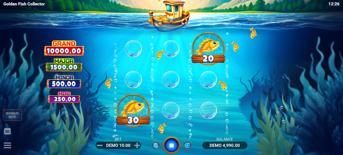 Base game in Golden Fish Collector by Evoplay
