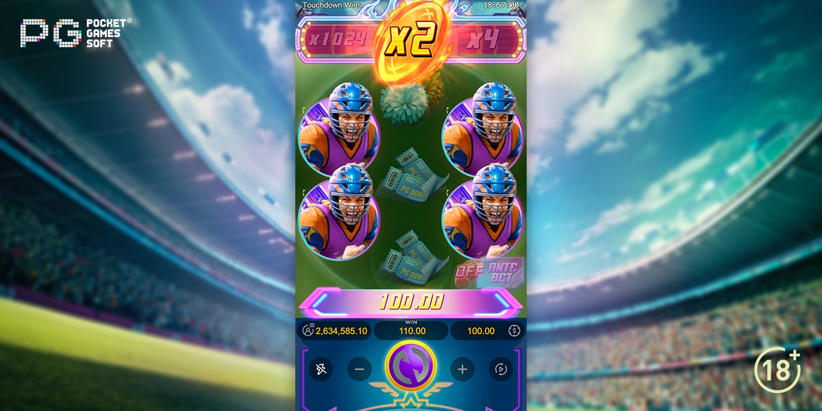 Base game in Touchdown Wins by PG Soft