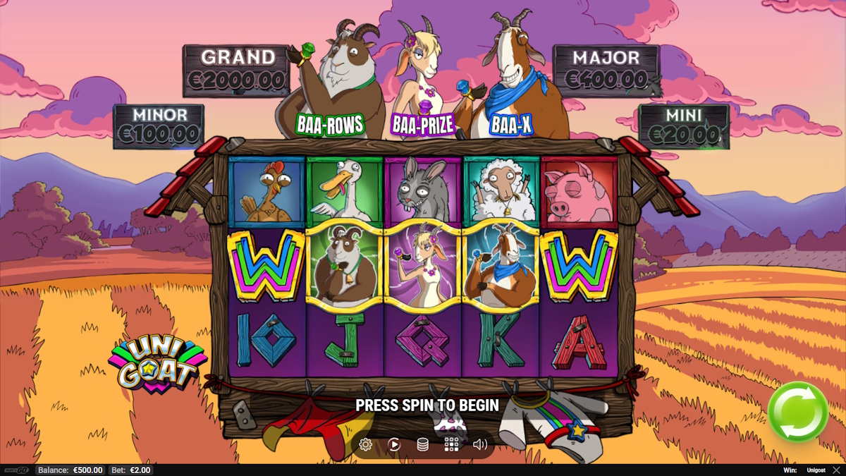 Base game in Unigoat by Play’n GO