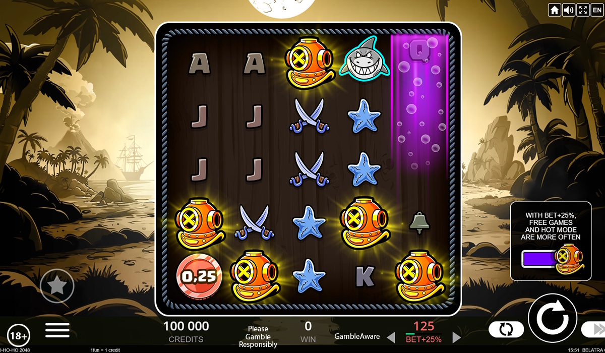 Base game in Yo‑ho‑ho 2048 by Belatra