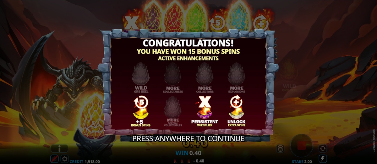 Bonus spins won in Dragon PrimeX™ by Wishbon Games