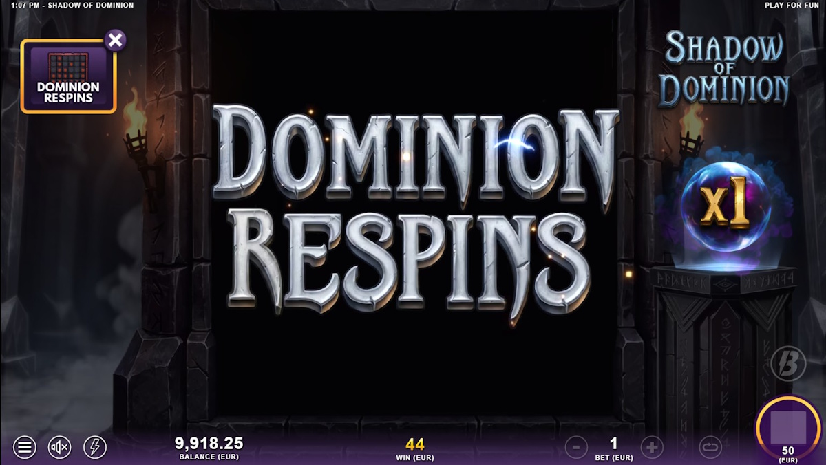 Dominion respins round in Shadow of Dominion by Slotmill