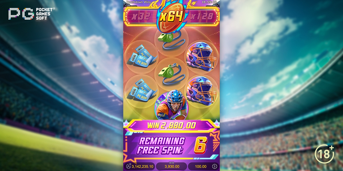 Free spins in Touchdown Wins by PG Soft