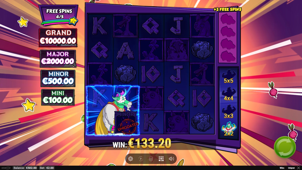 Free spins in Unigoat by Play’n GO
