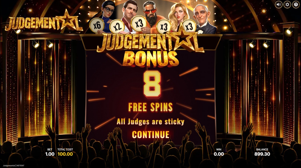 Free spins won in Judgemental by NetEnt