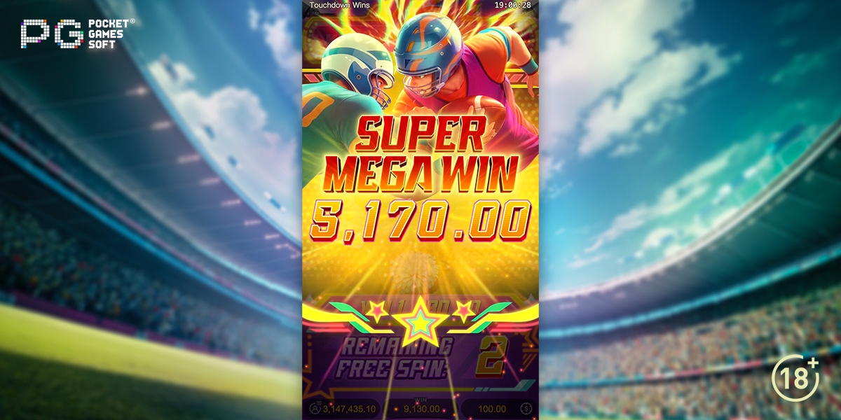Super mega win in Touchdown Wins by PG Soft