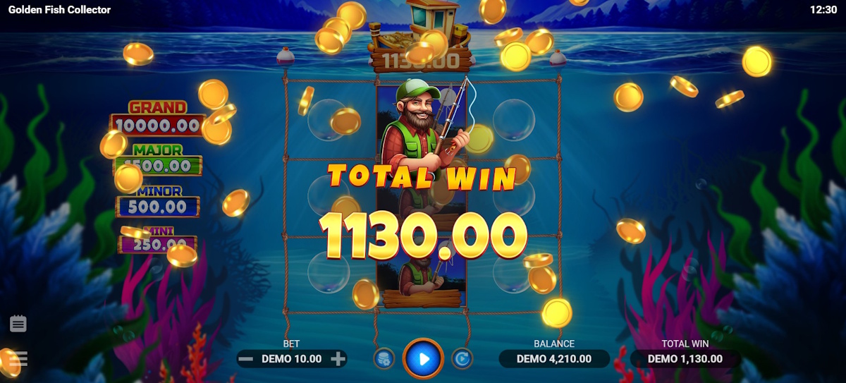 Total win in Golden Fish Collector by Evoplay